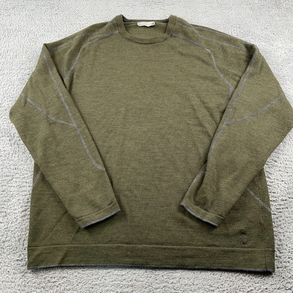 Smartwool Sweater Mens XL Green Merino Wool Crewneck Pullover Knit Hiking - Picture 2 of 10